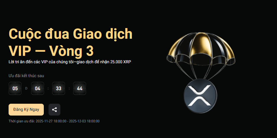 Bitget Khởi Động VIP Trading Rush - Nhận Airdrop XRP Lên Đến 240