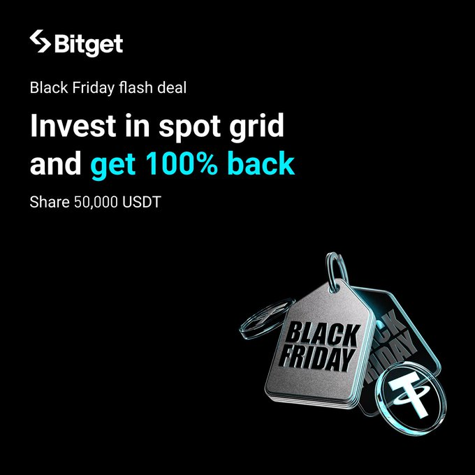 Bitget Spot Grid Black Friday: Hoàn Tiền 100%, Kiếm Lợi Nhuận Thụ Động