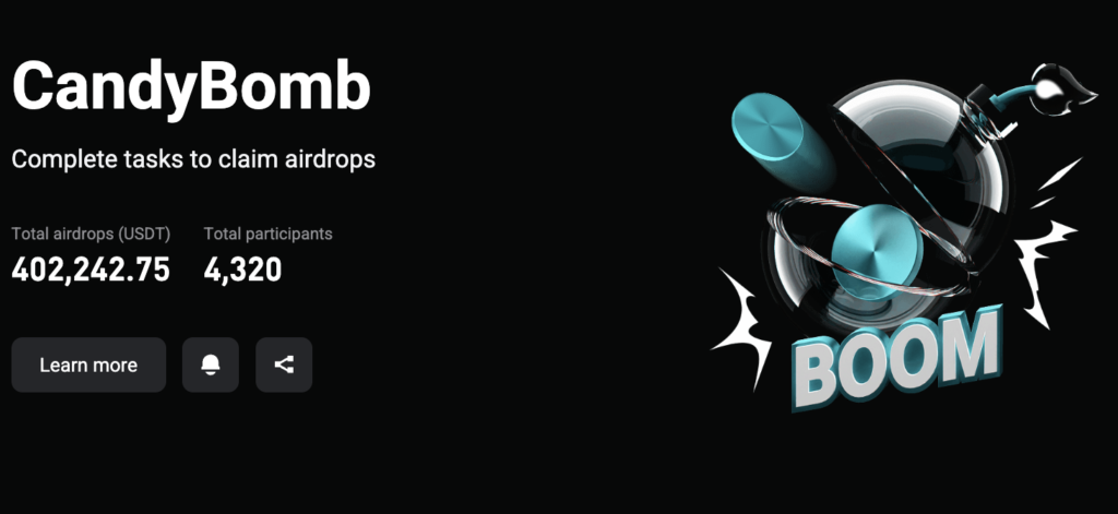 Sự kiện CandyBomb ILY: Nhận airdrop 80.000 USDT trên Bitget