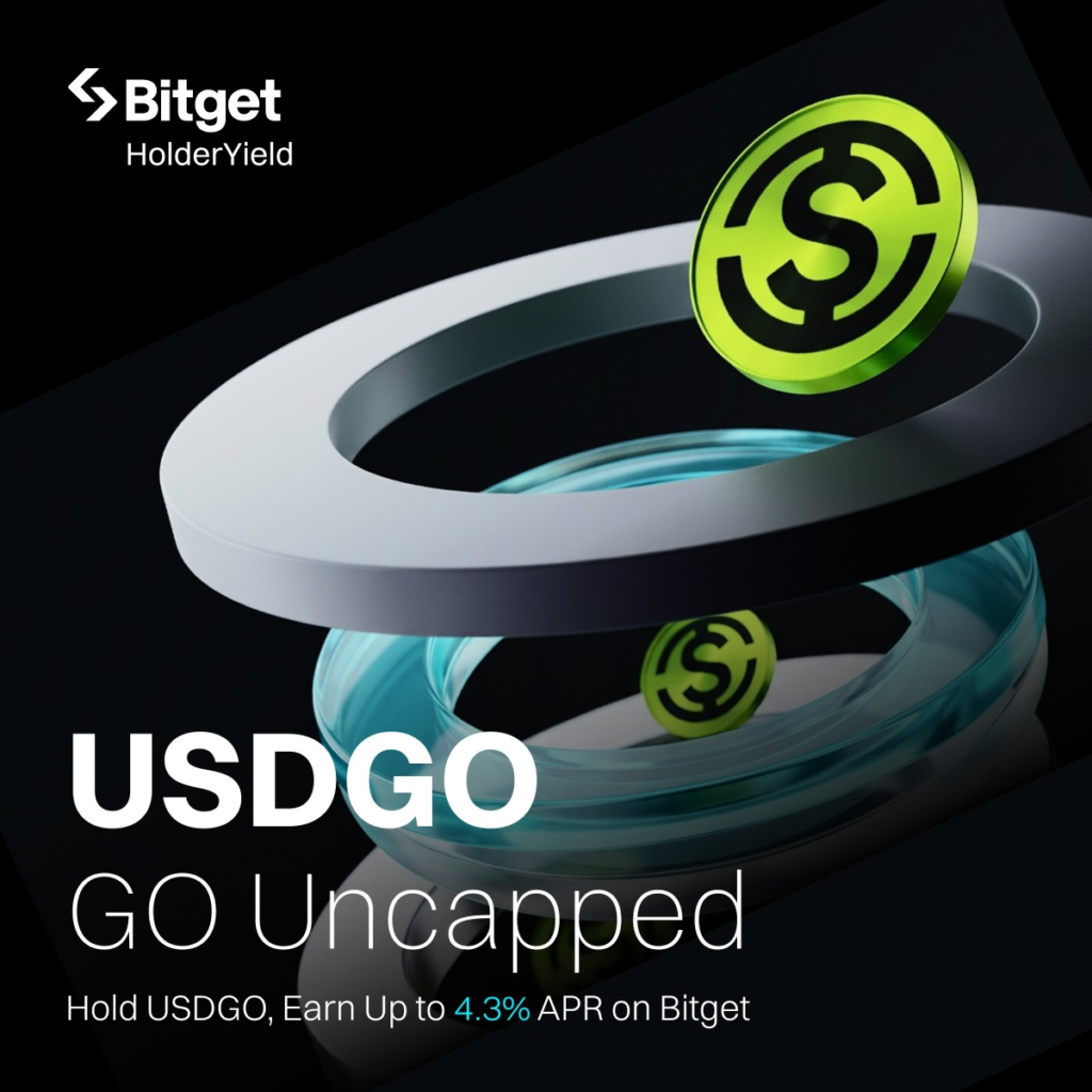 Kiếm tiền từ USDGO trên Bitget với APR 4.3% không cần khóa